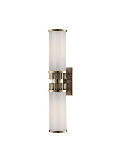 Harper 2-Light Bath Sconce in Aged Brass.